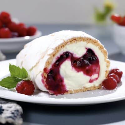 Меренговый рулет на куриных белках с кремом