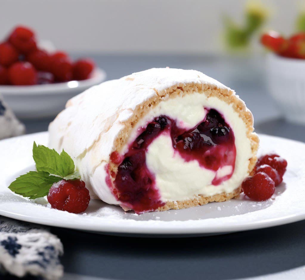 Меренговый рулет на куриных белках с кремом