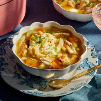 Куриный суп с клецками и овощами - рецепт с фото