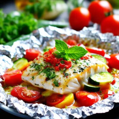 Рыба, запечённая в фольге с овощами - рецепт с фото